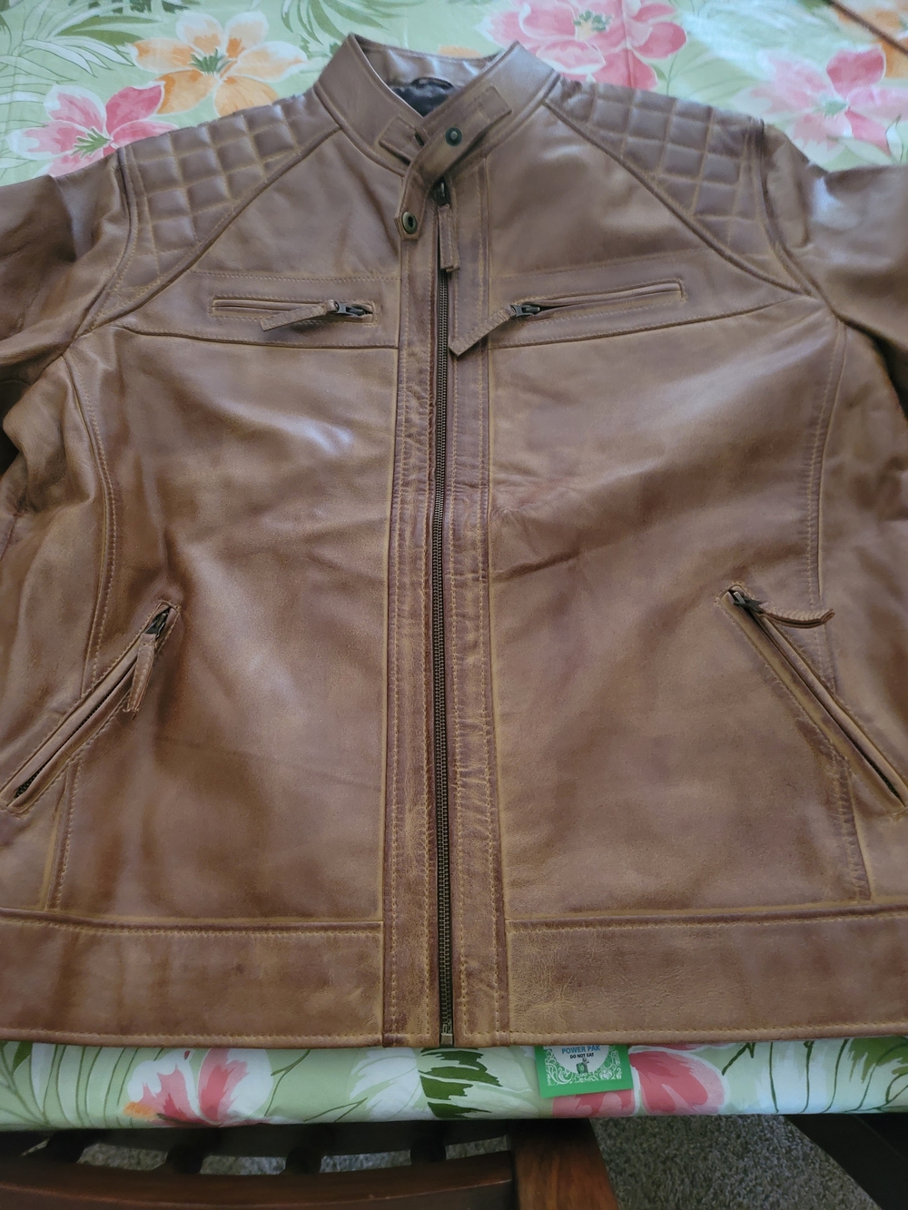 Men's Brown Leather Moto Jacket